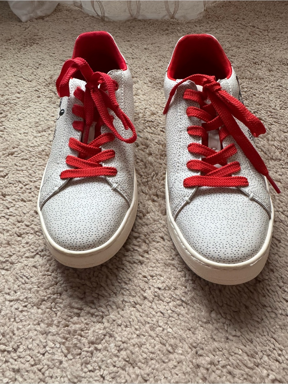 Coach Women's White Sneakers with Red Accents and Mickey Graphic - Picture 3 of 6